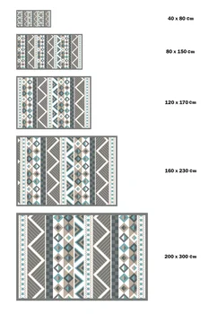 Panorama® Vinil Covor Aztec Albastru Culoare | Bucatarie Mocheta | Covorul din Camera de zi | XXL Covoare | Covoare PVC